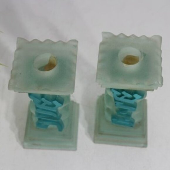 Vintage Shabbat Candlesticks Art Deco Style - Picture 4 of 8